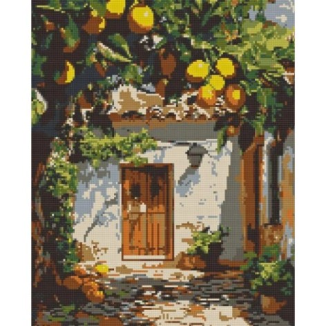 Алмазная мозаика "Лимонный двор" 40х50 см