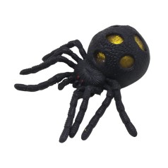 Антистресс Тарантул черный с Глиттером Желтый