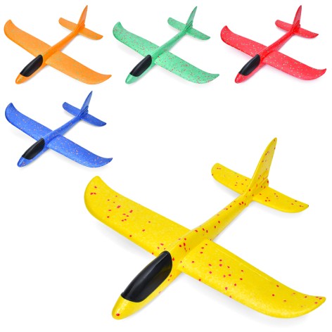 Самолет 47см, пенопласт, 5 цветов, в п/е 13-48-4см 