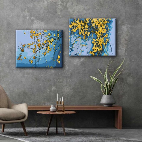 Набір картин за номерами Riviera Blanca "Осіннє мереживо" 40x50 см 2 шт (ITR-089)