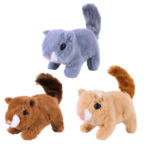 М'яка інтерактивна білка 3 мікс 15*8*10см 