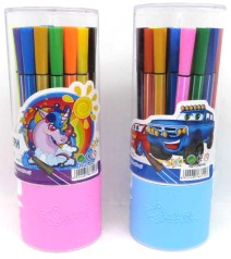 Фломастери 24кол.у кругл.пласт.кор.16,5см,2вид.(4*20)