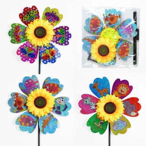 Ветрячок, “Подсолнечник”, высота 40 см, 2 палочки, в п/э  /300/