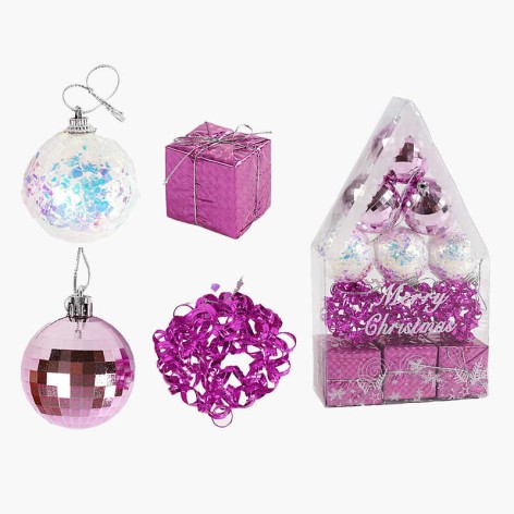 Новорічні ялинкові прикраси 12 штук кульки подарунки D=5 см (96)