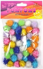 Помпони блискучі, 18мм,8 кольорів,40шт.MQ4012, ціна за 2 шт. //