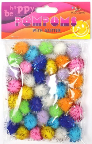 Помпони блискучі, 18мм,8 кольорів,40шт.MQ4012, ціна за 2 шт. //