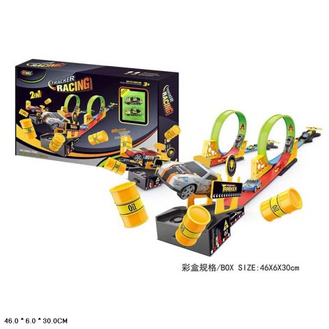 Трек +2 машины, светится в темноте, корр. 46*30*6см 