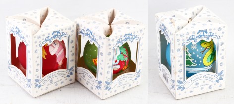 УЦЕНКА 30% Новорічна художня скляна куля ручна праця 8 см 