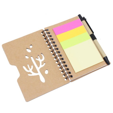 Набор стикеров для заметок: блокнот "Дерево" на спирали с ручкой