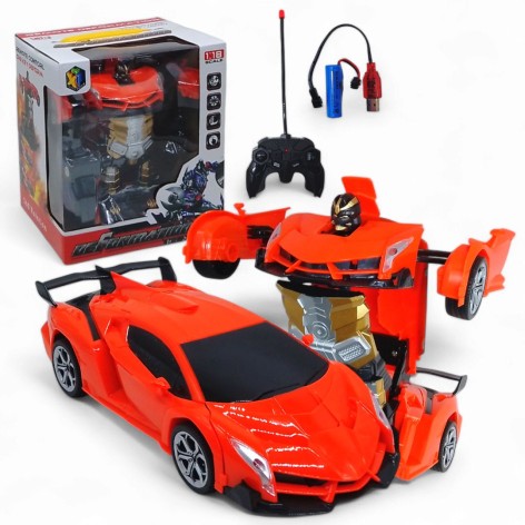 Машина-трансформер на радіокеруванні акум. світ., USB-зарядка, короб. 22,5*9*5см