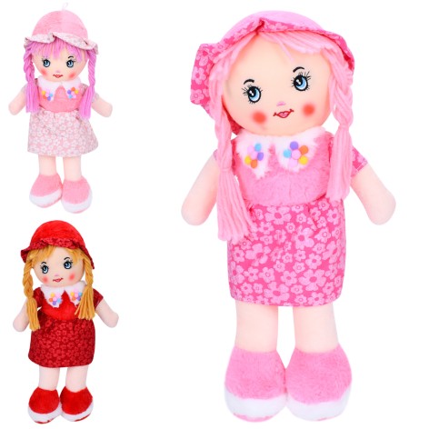 Лялька 38см, м'яконабивна, петелька, 3 кольори, у п/е, 38-17-10см /54/