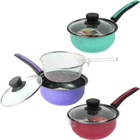 Сотейник-фритюрница 2л D24см с антипригарным покрытием и крышкой 16749-38