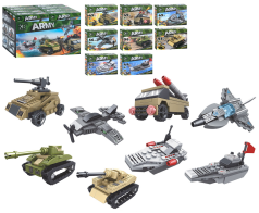 Конструктор військовий, транспорт, від 44дет, в кор-ці, (4 види) /15/240/16шт в кор. 29,5-19,5-16,5см