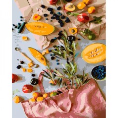 Набір для розпису по номерах Яскраві покупки Strateg розміром 40х50 см (GS1281)