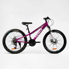 Велосипед Спортивний Corso 24" дюйми «Fenix» рама алюмінієва 11’’, обладнання Saiguan 21 швидкість, зібран на 75% /1/