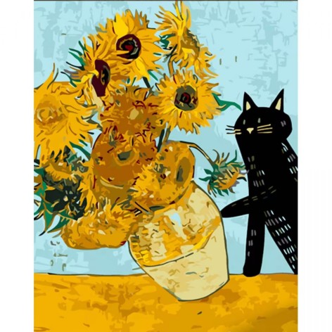Набір для розпису по номерах Соняшники - тиць Strateg розміром 30х40 см (SS6788)