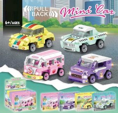 Конструктор, &ldquo;Машинки&rdquo;, количество деталей 94-107, резиновые шины, инерция, в кор. 19*15*4см /60/240/4шт в кор.