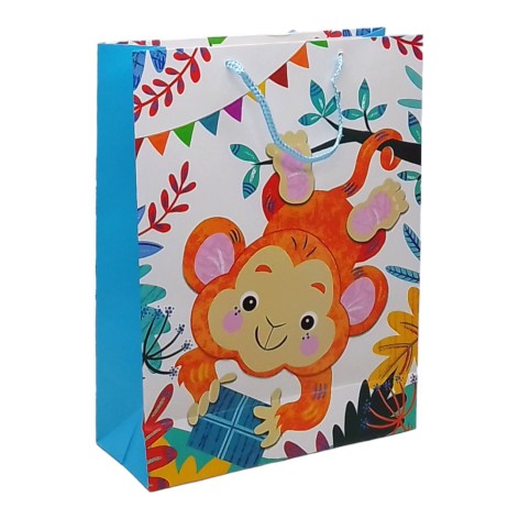Пакет подарочный (40х12х30,5 см.), обезьянка