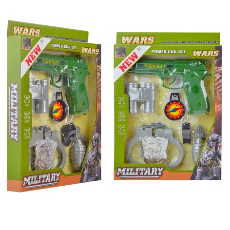 Військовий набір батар., світ, звук, пістолет, наручники, аксесуари, кор. 32,5*4*23см 