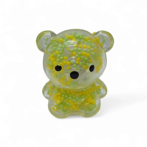 Антистресс Мишка, свет 5,5 см салатовый