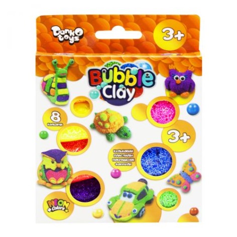 Шариковый пластилин "Bubble Clay" 8 цветов укр
