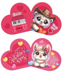 Листівка вітальна ЛВО25-153 Валентинка 131х71мм, ціна за 10 шт. //