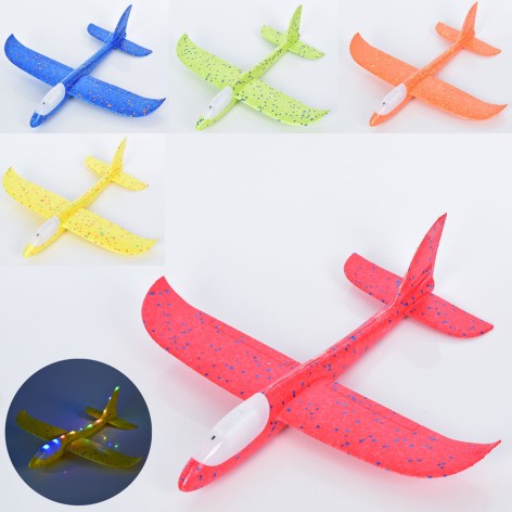 Літак 49см, світло, 5 кольорів, на бат-ці (табл.), в п/о, 53-15-5см 