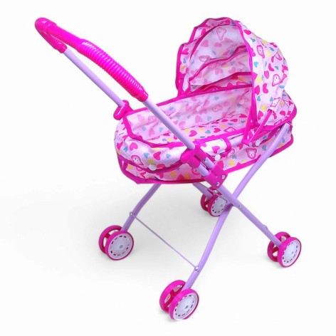 Коляска для кукол металлическая, классика, двойные колеса - Мишка