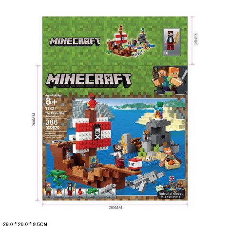 Конструктор Minecraft 386дет. кор. 28*26*9,5см 
