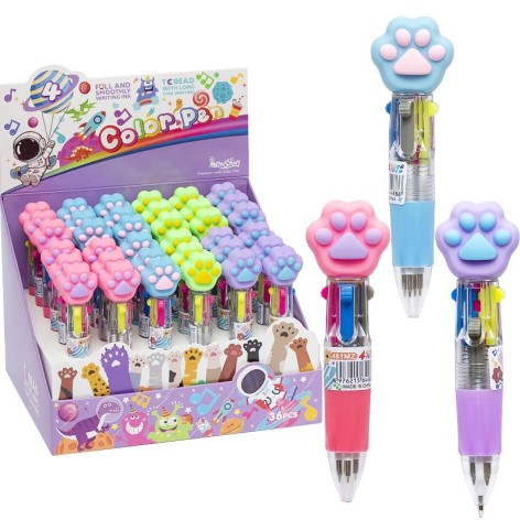 Ручка шариковая детская 4 цвета мини 