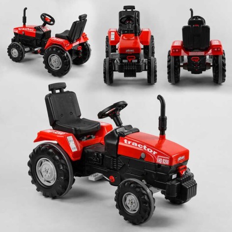 Трактор с педалями ВЕЛИКИЙ Pilsan, цвет КРАСНЫЙ, прорезиненные колеса, регулируемое сиденье, клаксон на руле