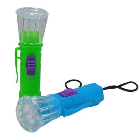 Ліхтарик на батарейках пластик на 1 лампочку LED, 85*30*20мм