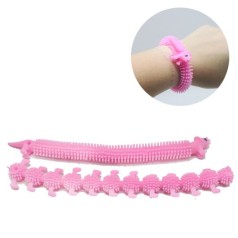 Антистрес браслет повзучі 20 см рожевий