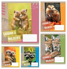 Тетрадь 18 арк.клітинка Тверда ТЕ41210 Дикі тваринки, 20 шт. в уп. /400/, 5к.