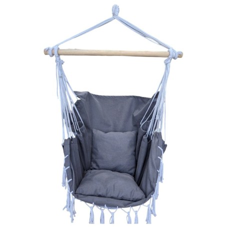 Качеля-гамак безкаркасна, сіра (ш80*в115*гл65 см)