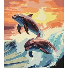 Набір для розпису по номерах Гра з хвилями Strateg розміром 40х50 см (VA-4606)