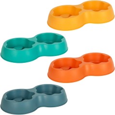 Двойная миска для домашних животных пластиковая 28x14x5 см