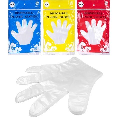 Перчатки одноразовые полиэтиленовые 100шт. X4-05,5 шт. в уп. //