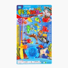 Рыбалка магнитная, 10 рыбок, удочка, сачок, на листе /72-2/