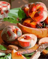 Набір для розпису по номерах Соковиті персики Strateg розміром 40х50 см (HH082)