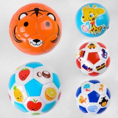 М'яч футбольний розмір №2, мікс видів, вага 100 грам, матеріал PVC, балон гумовий