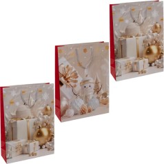 Пакет подарунковий "Новий Рік" 32*44*11см 2260-3 4 шт. в уп. //