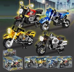 Конструктор, &ldquo;Мотоциклы&rdquo;, количество деталей 102-108, резиновые шины, в кор. 19*15*4см /60/240/4шт в кор.