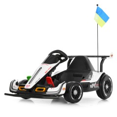 Електрокарт M 6322EBLR-1 (1шт) р/к 2,4G, 2мотори150W, 1акум24V14AH, EVA, музика, світло, шкіра, білий