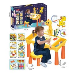 Столик з проєктором  мелодія, підсвічування, 6 дисків, стілець, 12 фломастерів,  в кор. 