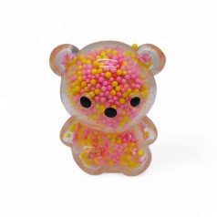 Антистресс Мишка, свет 5,5 см розовый