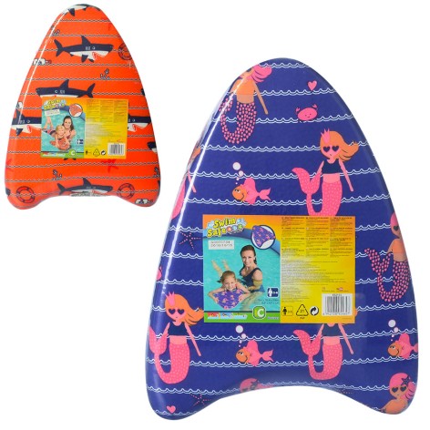 Доска для плавания BW 42-32-3,5см, 2вида (русалка/акула), 18-30кг, 3-6лет 