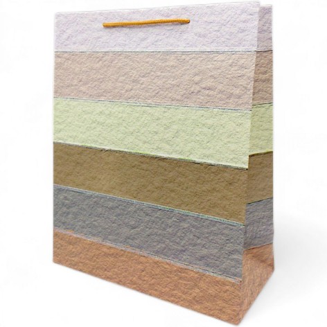 Пакет подарочный (32х12х26 см.), полосатый коричневый