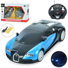 Радиоуправляемая машина, Bugatti, 1:24, акум, 18,5см, свет, резиновые колеса, USBзарядное, 2 цвета, в кор-ке, 42-29,5-13см /8/