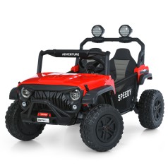 Джип машина на акумуляторі M 6206EBLR-3(24V) (1шт) 2,4G, 4мотори45W, 2акум12V7AH, MP3, USB, BLUETOOTH, EVA, TF, шкіра, світло, музика, червоний